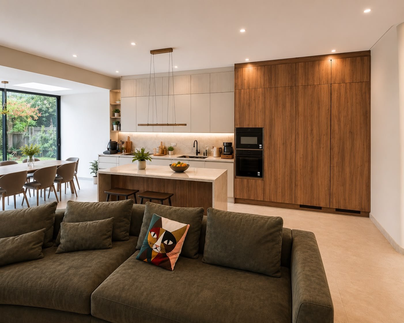 Open plan kitchen and living room