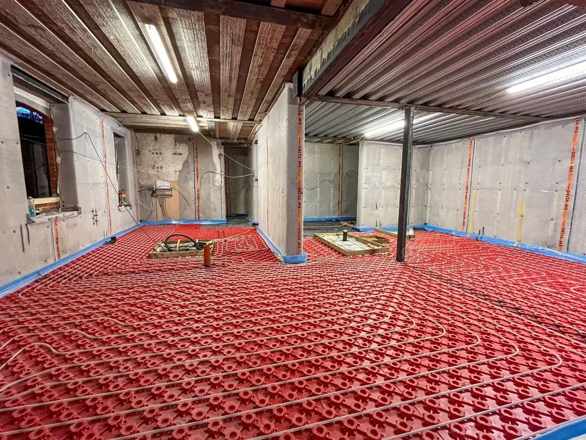Basement first fix and underfloor heating